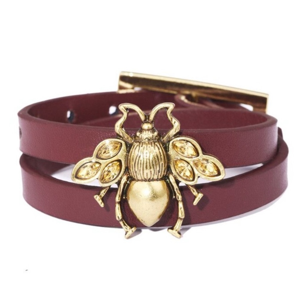 💝Boutique 👑🐝Queen Bee Leather Wrap Bracelet
